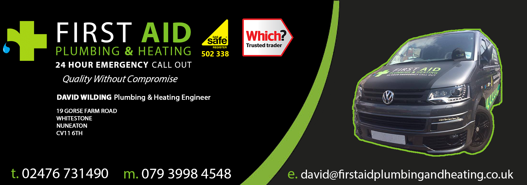 Firstaid Plumbing & Heating Engineers covering Coventry, Warwickshire and West Midlands